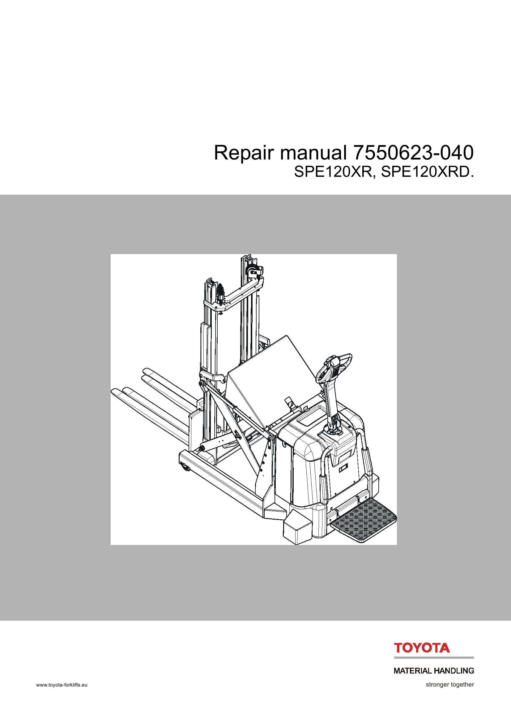 BT Forklift SPE120XR SPE120XRD Service Manual