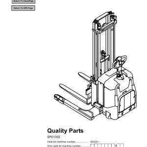 BT Forklift SPE135S Parts Catalog
