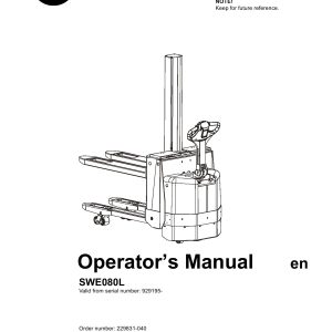 BT Forklift SWE080L Operators Manual