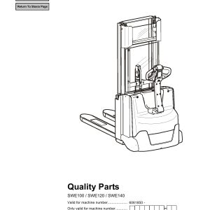 BT Forklift SWE100 SWE120 SWE140 Parts Catalog