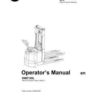 BT Forklift SWE120L Operators Manual