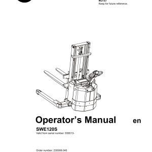 BT Forklift SWE120S Operators Manual