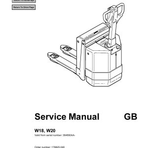 BT Forklift W18 W20 Service Manual