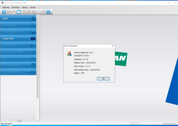 Doosan Diagnostic Tool 2022 ddt tier4 scr and dpf 6.2022