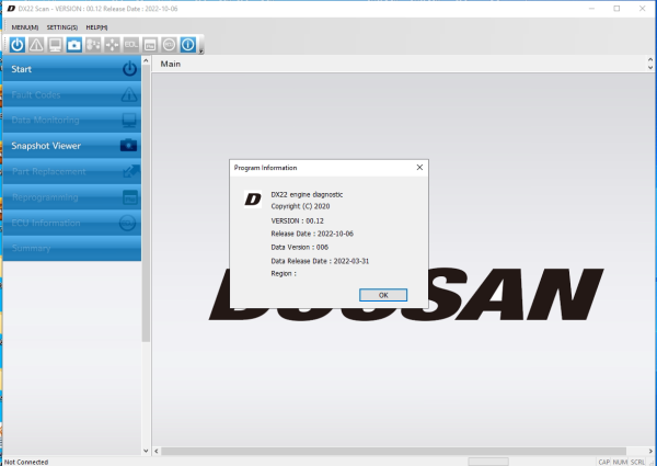 Doosan Diagnostic Tool 2022 dx22 10.2022