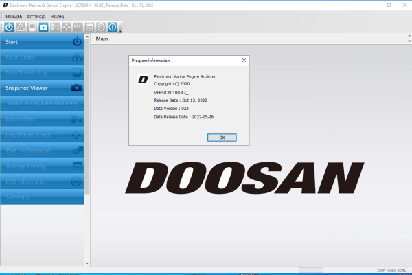 Doosan Diagnostic Tool 2022 marine 10.2022