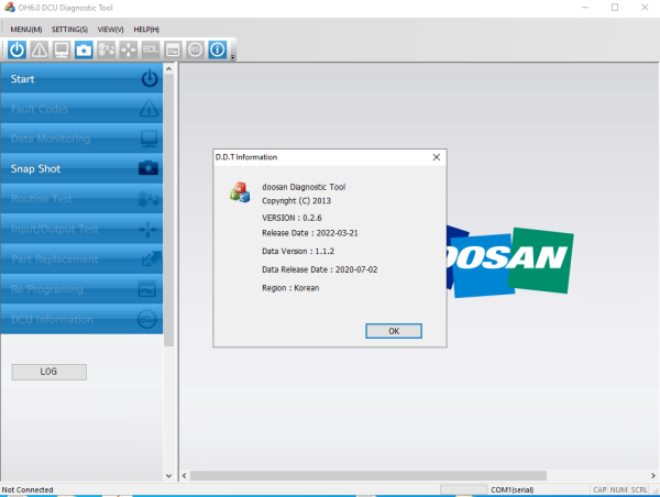 Doosan Diagnostic Tool 2022 oh6.0 dcu and ecu 3.2022