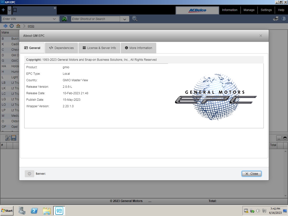General GMIO Motors Asia Africa EPC 06.2023 Spare Parts Catalog VMWare 1