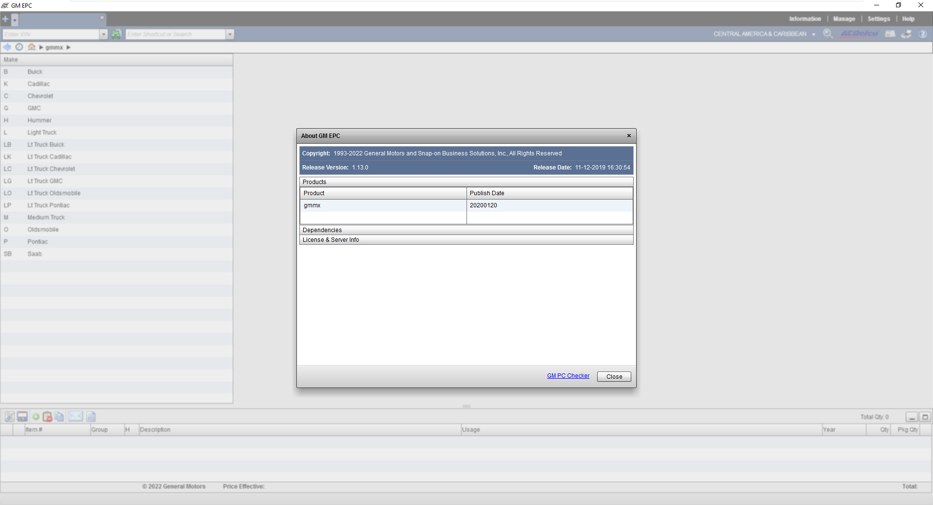 General GMMX Motor GM Mexico EPC 02.2020 Parts Catalog Full DVD 1