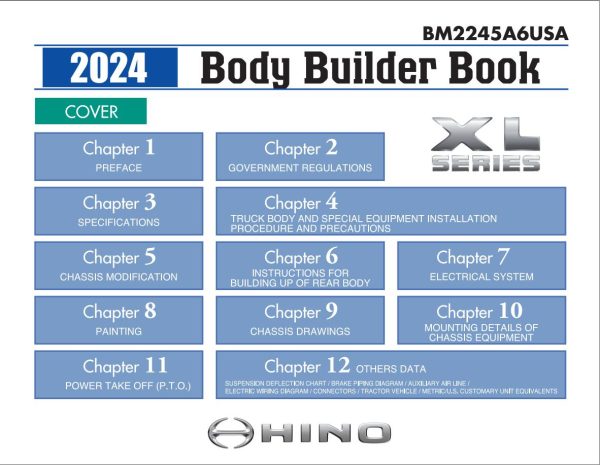Hino Truck USA Model 2023 8.23 PDF Workshop Manual and Body Builder Book 1