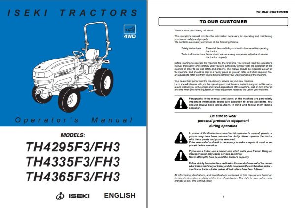 Iseki Tractors 2.35 GB Parts Manual Operators Manual 1