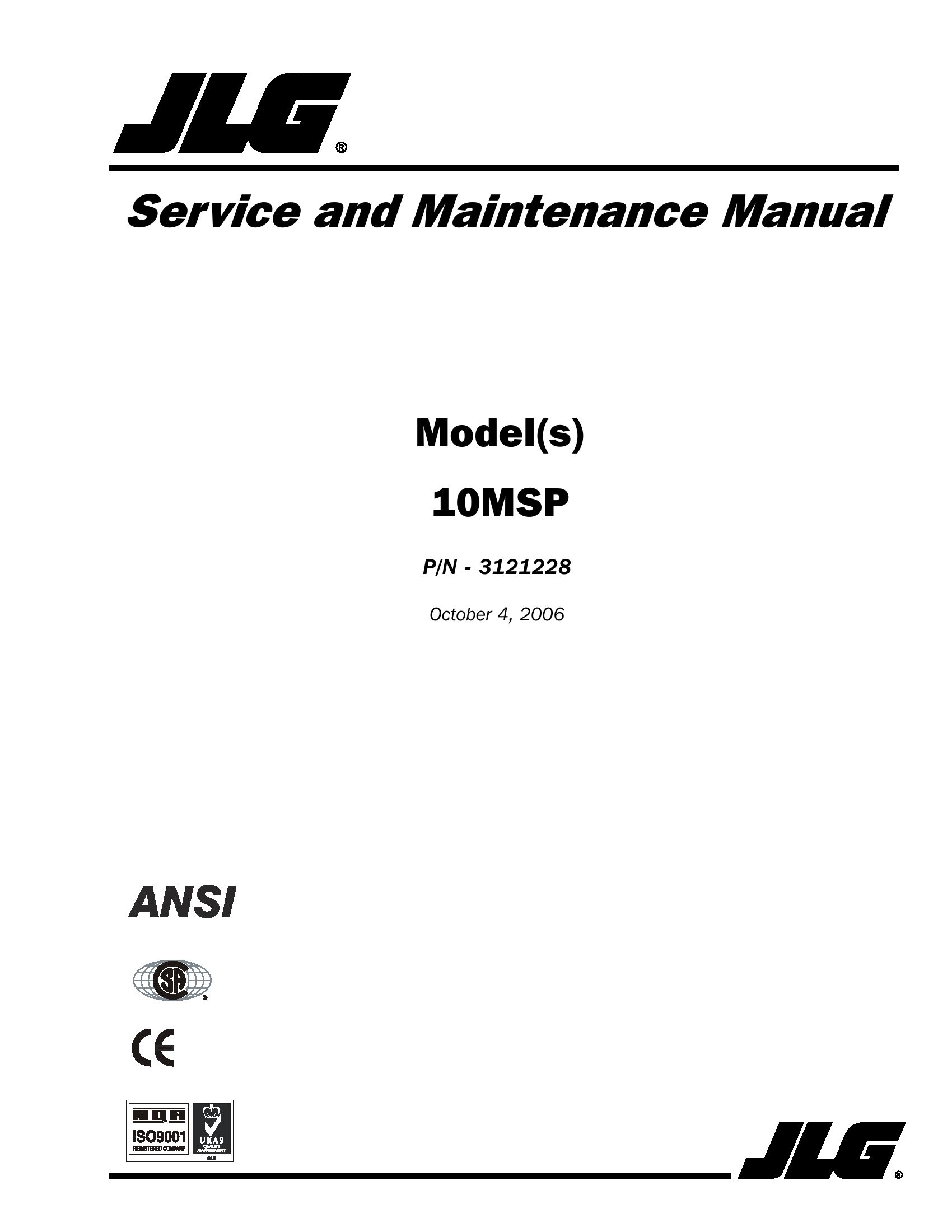 JLG Lift 10MSP Service Manual