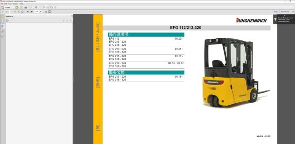 JUNGHEINRICH JETI ForkLift SH v4.36 CN Updated CN01 CN16 04.2023 Service Information 3