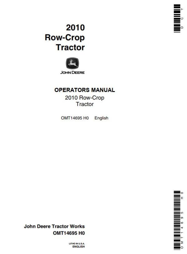 John Deere Row Crop Tractors 2010 Operators Manual