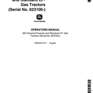 John Deere Standard LP Gas Tractors 620 Operators Manual