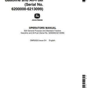 John Deere Standard Tractors Gasoline and all Fuel 620 Operators Manual