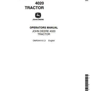 John Deere Tractor 4020 Operators Manual