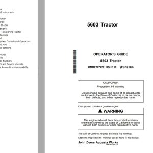 John Deere Tractor 5603 Operators Guide