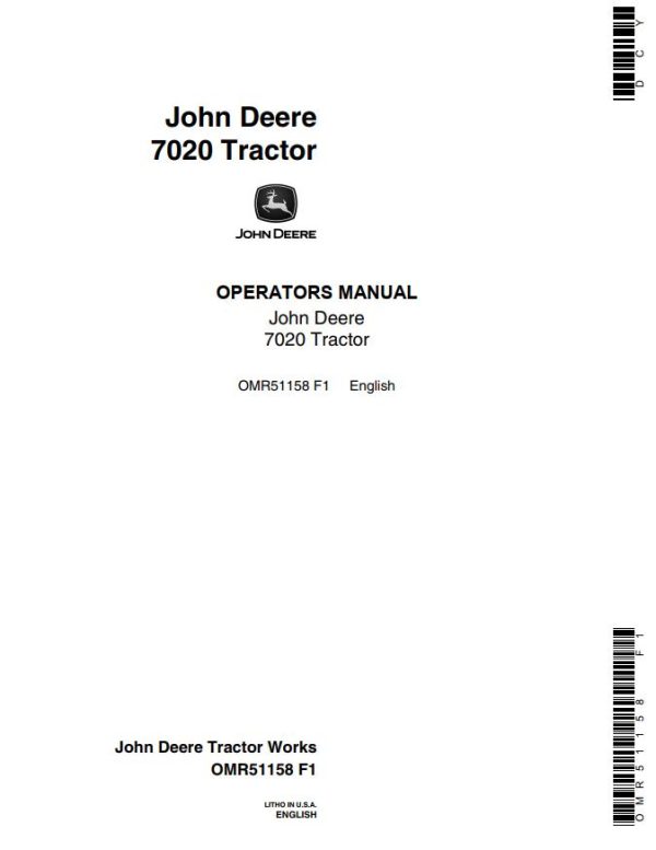 John Deere Tractor 7020 Operators Manual