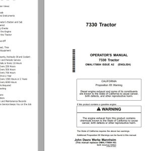 John Deere Tractor 7330 Operators Manual