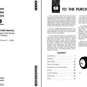 John Deere Tractors 1010 Series Operators Manual 2