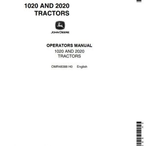 John Deere Tractors 1020 2020 Operators Manual