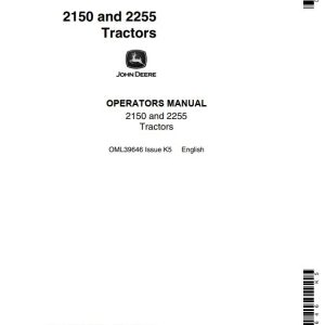 John Deere Tractors 2150 2255 Operators Manual