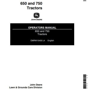 John Deere Tractors 650 750 Operators Manual