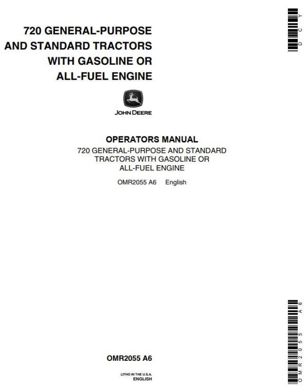 John Deere Tractors 720 Operators Manual