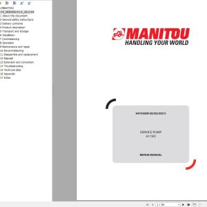 Manitou Pump A11VO Repair Manual 647542EN