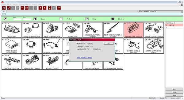 Mitsubishi MMC ASA 04.2023 General Export Europe USA Japan Spare Parts Catalog Vmware 14457b056428580f5