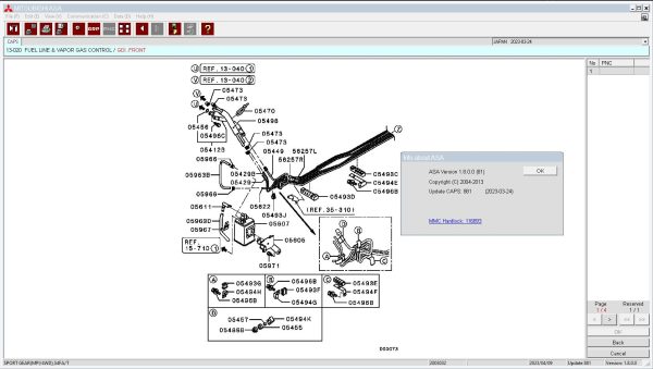 Mitsubishi MMC ASA 04.2023 General Export Europe USA Japan Spare Parts Catalog Vmware 655436c41aee10033