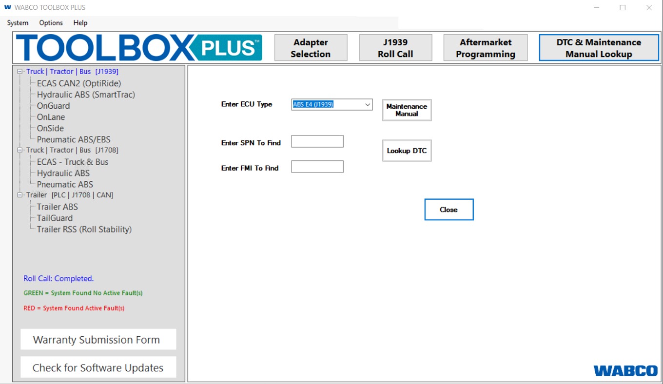 WABCO Diagnostic Tool TOOLBOX PLUS 13.8.0.3 ECAS CAN2 v3.00 2023 Remote