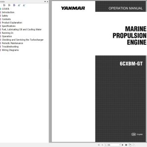 Yanmar Marine Propulsion Engine 6CXBM GT Operation Manual 1