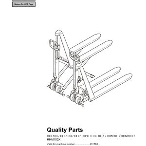 BT Forklift HHL100 to HHM100 Parts Catalog EN SV DE FR
