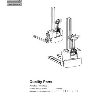 BT Forklift HWE100 HWE100S Parts Catalog