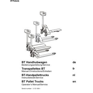 BT Forklift LHM200 LHM230 LHM300 Operators and Service Manual EN DE FR NL