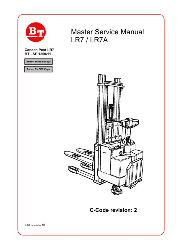 BT Forklift LSF1250 11 Service Manual