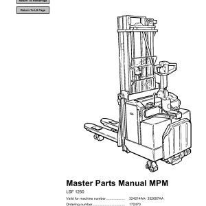 BT Forklift LSF1250 Parts Catalog