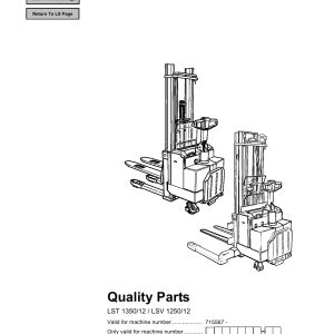 BT Forklift LST1350 12 LSV1250 12 Parts Catalog EN SV DE FR