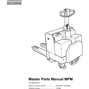 BT Forklift LT220 11 Parts Catalog EN SV DE FR