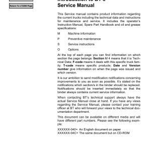 BT Forklift LT2200 Service Manual