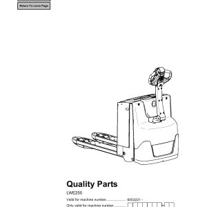 BT Forklift LWE250 Parts Catalog EN SV DE FR