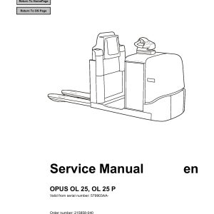 BT Forklift OPUS OL25 OL25P Service Manual