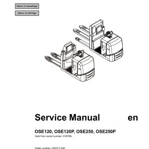 BT Forklift OSE120 OSE120P OSE250 OSE250P Service Manual