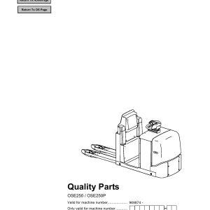 BT Forklift OSE250 OSE250P Parts Catalog EN SV DE FR