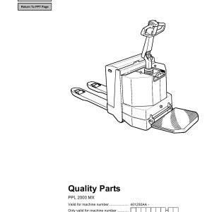 BT Forklift PPL2000MX Parts Catalog EN SV DE FR