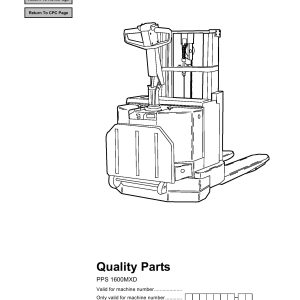 BT Forklift PPS1600MXD Parts Catalog EN SV DE FR