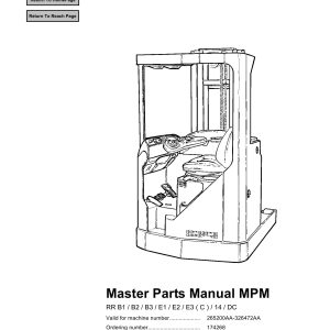 BT Forklift RR B1 B2 B3 E1 E2 E3C 14 DC Parts Catalog EN SV DE FR