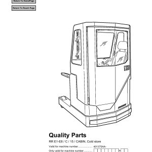 BT Forklift RR E1 E8 C 15 CABIN Parts Catalog